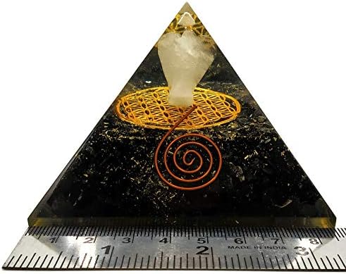 פירמידה גדולה אורגון | קריסטל פירמידה של שונגיט | מלאך קריסטל עם פרח חיים פירמידה אורגוניט | פירמידות